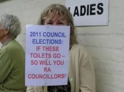 Protest at Public Toilets closures Ewell