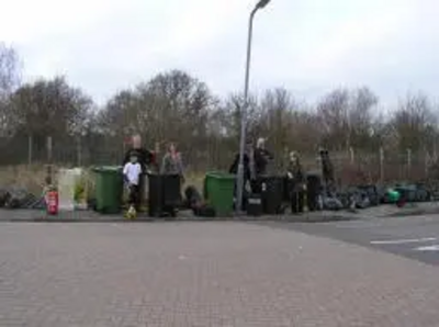 litter picking railway cutting land