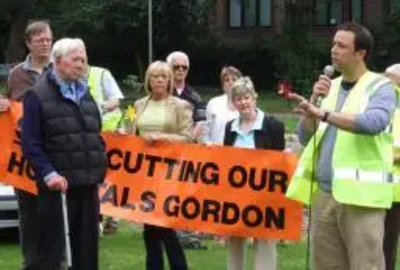 Jonathan Lees addresses the rally