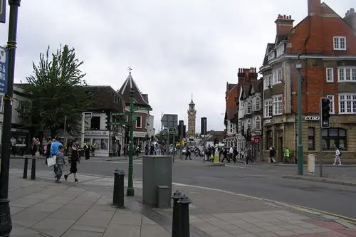 Epsom town centre where there's a concentration of pubs and clubs