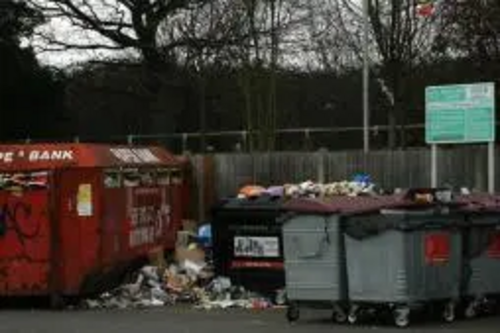 Recycling station at Kiln Lane, Epsom