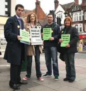 L-R Tom Brake MP, Anna Jones, Cllr Jonathan Lees, Cllr Julie Morris