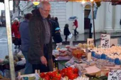 Peter Wilcock at the market in Saffron Walden