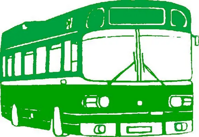 Green single decker bus